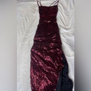 Windsor red long dress, open back, and only worn once